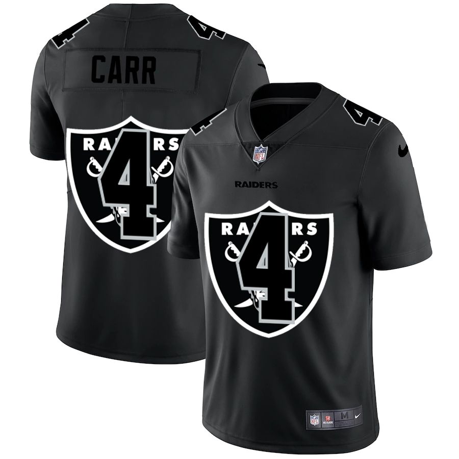 Men Oakland Raiders 4 Carr Black shadow Nike NFL Jersey